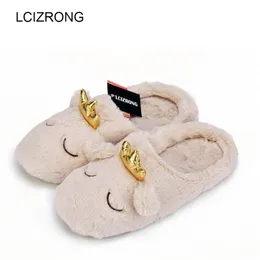 LCIZRONG Pantofole da donna 3D Pantofole da casa in morbido cotone Pantofole da pavimento per interni Famiglia Scarpe animali caldi Pantoufle da uomo coperto di peluche Y200107