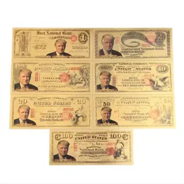 7pcs/set Trump 2024 Gold foglio di stampa a colori di banconote