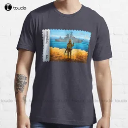 Trator Ucraniano Puxando Tanque - Vintage Ucrânia Selo Postal Bandeira Orgulho - Finder Keeper Engraçado T-shirt Ucraniano Presente Personalizado 220607