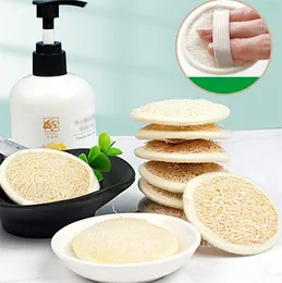 Bathroom Accessories Round Natural Loofah Sponge facial Cleansing pad luffa gourd deep cleansings tools women gifts Scrubbers ZC1067