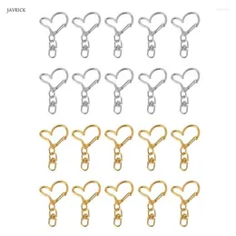 Keychains 10st Diy Metal Heart Keychain Classic Key Ring Chain Clips Swivel Hummer CLASP Snap Hook Jewelry FindingKeychains Fier22