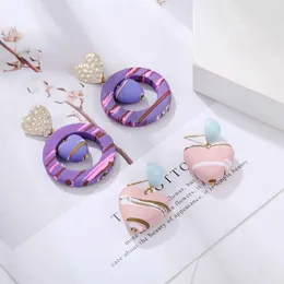 Dangle & Chandelier Match-Right 2022 Resin Heart Drop Earrings For Women Statement Vintage Earring Female Purple Fashion JewelryDangle