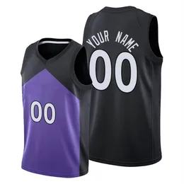 Stampato Toronto Personalizzato Design fai-da-te Maglie da basket Personalizzazione Uniformi della squadra Stampa Personalizzato qualsiasi Nome Numero Uomo Donna Bambini Ragazzi Maglia viola nera