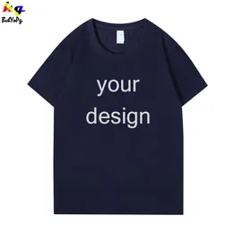 CustomDesign Tshirt Män och kvinnor Shortsleeved Cotton Shirt Printing Team Advertising Shirt Topp 220609