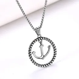 Kolye Kolyeler Vintage Punk Altın Kaplama Nordic Donanma Metal Ankraj Kolye Serin Erkekler Kaya Partisi Jewelrypendent