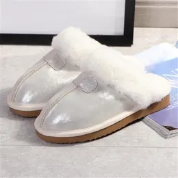 Högsta kvalitet Varma Bomull Tofflor Män och Kvinnor Tofflor Korta Stövlar Kvinnors Stövlar Snö Stövlar Designer Inomhus Bomull Slippers Läder Boot