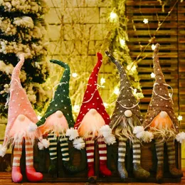 Juldekorationer gåva glödande gnome hänge söt ansiktslös docka prydnadsträd semester dekoration för barnskristmaser