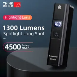 Thinkrider Bike Light 1300LUMEN 4500mAH 자전거 헤드 라이트 플로어 라이트 핸들 바 충전 MTB 도로 사이클링 Highligh 220721