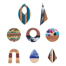 Pendant Necklaces Kissitty 16 Pcs Mixed Shape Resin & Walnut Wood Pendants For Handmade Necklace Bracelet Earrings Charms DIY Jewelry Gi