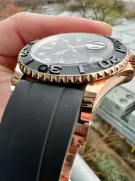 Luxury Original Box impermeabile vendita CALDA orologi in oro rosa 40mm da uomo in gomma orologio da polso automatico da uomo di moda orologio da sub