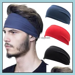 Headbands Hair Jewelry Fashion Cycling Yoga Sport Sweat Women Sweatband For Men Bands Head Sports Safety Drop Delivery 2021 Lfexk