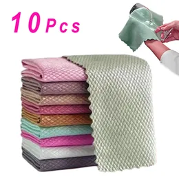 Efficient Glass Cleaning Towel MIrror Cleaning Cloth Absorbent Kitchen Towels 25x25cm Napkin for Glass Dish Washing Wiping Rag 220727