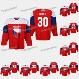 CEOMIT República Tcheca Simon Hrubec 2019 IIHF Jersey World Championship Patrik Bartosak Pavel Francouz Jan Kovar Jan Rutta Filip Chytil Jakub Vorace