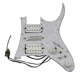 Upgrade Prewired Guitar Pickguard HSH White Alnico Pickups Set 3 Single Cut Switch 20 Tones More Function