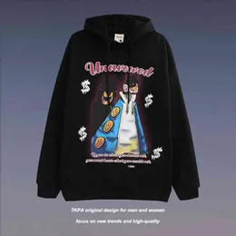 Dameshoodies Sweatshirts Tkpa Nationale Mode Hiphop Cartoon Gedrukte Hoodie voor Mannen en Vrouwen Losse Merk Amerikaanse Jas