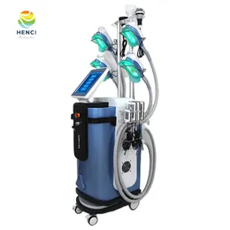 Vertikal 9 i 1 360 graders dubbel hakfett reduktion RF Cryo Vacuum Cavitation Slimming Cryolipolysis Fat Freeze Therapy Machine