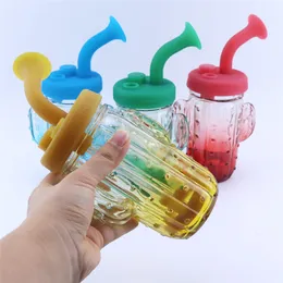 8.4" Hookahs Glass Bong Smoking Silicone Water Pipe Bongs Cactus Style Pipes Cross-border For Dry Herb Tobacco Smok Accessories