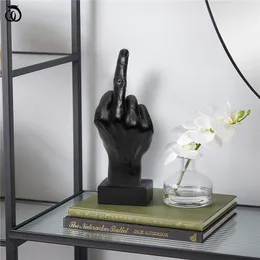Middle Finger Art Sculpture Personalized Gesture Model Statue Hand Ornament Desktop Figurines Resin Craft Home Decor Accessories 220629
