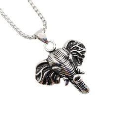 Hänge halsband Africa stammar rostfritt stål elefant halsband vintage silver färg trendig afrikanska söta djurhängen.