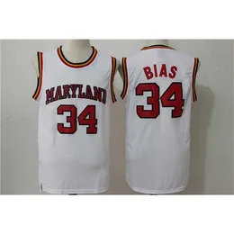 Xflsp wildcats 34 LEN BIAS 1985 MARYLAND TERPS Retro throwback College Basketball Jerseys Embroidery Stitched