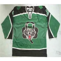 Maglia da hockey C26 Nik1 Custom 2020 Chicago Wolves cucita Personalizza qualsiasi numero e nome maglie