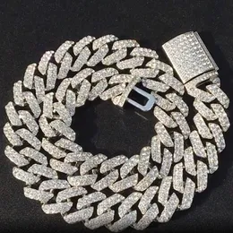 Iced Out Майами кубинская цепочка золото серебро мужчины хип-хоп ожерелье ювелирные изделия 16 дюймов 18 дюймов 20 дюймов 22 дюймов 24 дюймов 18 мм
