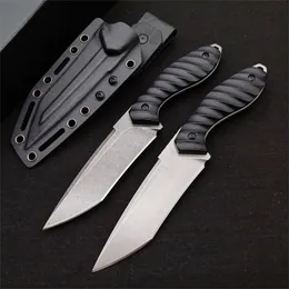 Oferta especial M2 Survival Straight Knife VG10 Stone Wash Blade Full Tang Black G10 Handle Fixed Blade Facas com Kydex