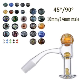 High Quality Blender Spin Quartz Bangers 10mm 14mm Male Joint Smoking Accessories Beveled Edge Banger For Oil Dab Rigs With Glass Marble Ruby Pearls