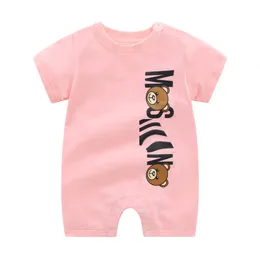 Lyxig baby spädbarnsdesigner Rompers kläder 2022 Nyfödd jumpsuit långärmad pyjamas 0-24 månader o nacke solid bomull rompers unisex casual barn kläder toppkvalitet