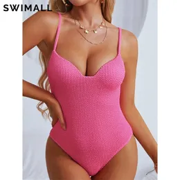 Sexig baddräkt Kvinnor Push Up badkläder Kvinnlig thong Monokini Solid Backless Bathing Swimming Bodysuit 220620