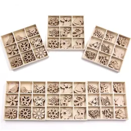 Mix Styles Mini Wood Chips DIY Crafts Christmas Ornaments Scrapbooking Supplies Party Decorations Kids Gift Y201020