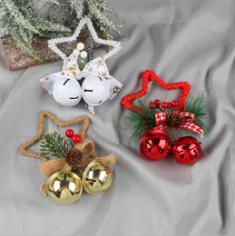 Christmas Bell Ornaments with Twine Xmas Tree Decoration Merry Christmas Home Hanging Pendants Christmas Gift