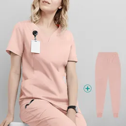 YL037 Roupas Femininas Azul Royal Conjunto para lavagem das mãos para sala de cirurgia Jaleco uniforme cinza Anatomia Selo de proteção para saúde Vestuário de proteção para estudantes de medicina Medicina Odontológica