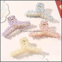 Clamps Hair Jewelry Fashion Accessories Hairpin Clips Little Daisy Flower Pearl Claw Jaw Hairs Holder Plastic Headdress Girl Back Of The Hea