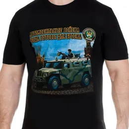 Mäns T-shirts ryska arméns militära styrkor Rysslands biltropper T-shirt. Sommarbomull O-hals Kort ärm Mens T-shirt S-3XL