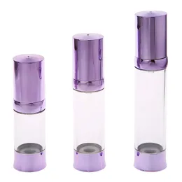 20/30/40ml Purple Empty Airless Pump Bottles Vacuum Travel Foundation Containers for Hand Sanitizer Toner Gel Hair Oil Lotion