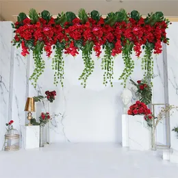 Flores decorativas grinaldas 34color Artificial Flower Row Casamento Arco decoração Decoração Pavilhão redondo Pavilhão Stand Wall Wall