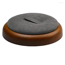 Torebki biżuterii Torby Kreatywne stojak na stojak na kolczyk z litego drewna okrągły pierścień edwi22