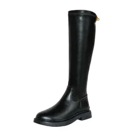 BootsAutumn Winter Knee High Boots for Women Brand Designer Fashion Black Motorcycle Punk Boots G220813