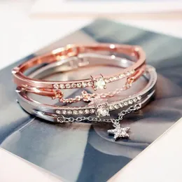 Projektanci bransoletek dla kobiet luksurys Kobieta Bangle Solid Color Letters Diamonds z biżuterią