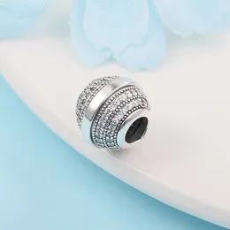 Original 925 Sterling Silber Pave Logo Charm Perlen für Pandora Armband Perlen Schmuckherstellung DIY für Frauen Geschenk Zubehör 799489C01