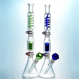 Cachimbos de água de 16 polegadas 6 braços Bongs de vidro Perc Condensador Coil Oil Dab Rigs Difusos Downstem Tubos de água 18 mm Junta fêmea