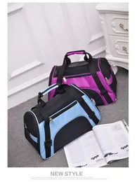 Dog Cat Carrier Hollow-out Portable Breathable Waterproof Pet Handbag Light Blue Color Size S M L bag Breathable