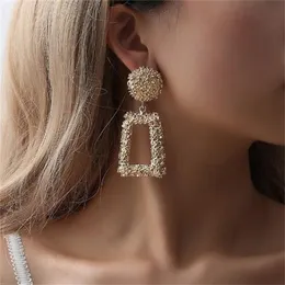 Charm Vintage Geometrische Ohrringe für Frauen Statement Ohrring Schmuck Geschnitztes Metall Gold Farbe Earing Modeschmuck Trendy Geschenk GC1021