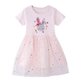 Little Maven Summer Dress for New Year 2022 Baby Girls Rabbit Lovely Vestidos Cotton Soft and Comfort Casual Clothes for Kids G220428