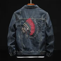 Мужские куртки Prowow Fashion Streetwear Мужская куртка Ретро Синий Indian Chief 220823