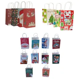 Wrap regalo 30pcs 2022 27 21 cm Serie di natalizio Sacchetti di carta carini con borse per la spesa per festival borse per la spesa