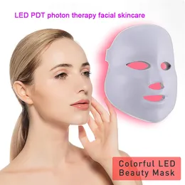 terapia de fótons de luz azul vermelha amarela LED PDT Face Shield Beauty Máscara de máscara de beleza para uso de cuidados com a pele pessoal