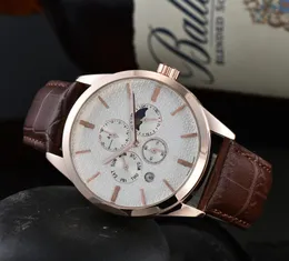 2022 Neue Luxus-Herrenuhren mit sieben Stichen, automatische mechanische Uhr, Designer-Armbanduhren, hochwertige Top-Marke, Lederarmband, modische Mondphasenfunktion