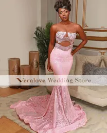 Glitter Pink Sequins Sparkly Prom Dress Mermaid 2022 Sexy Backless African Long Formal Evening Gowns Celebrity Party Dresses